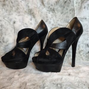 Fendi Black Peep-Toe Heels